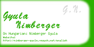 gyula nimberger business card